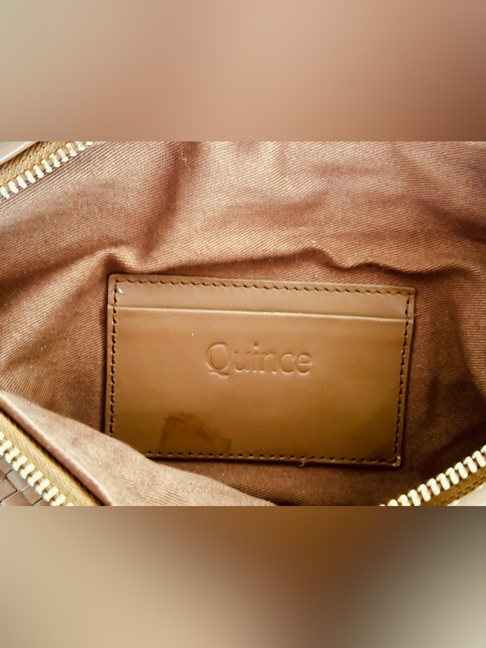 Quince Woven Italian Leather Crossbody Sling Bag - Picture 11 of 12